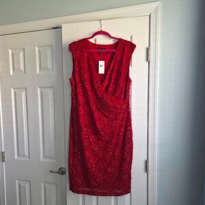 Cocktail Dress-Red-18W-NWT